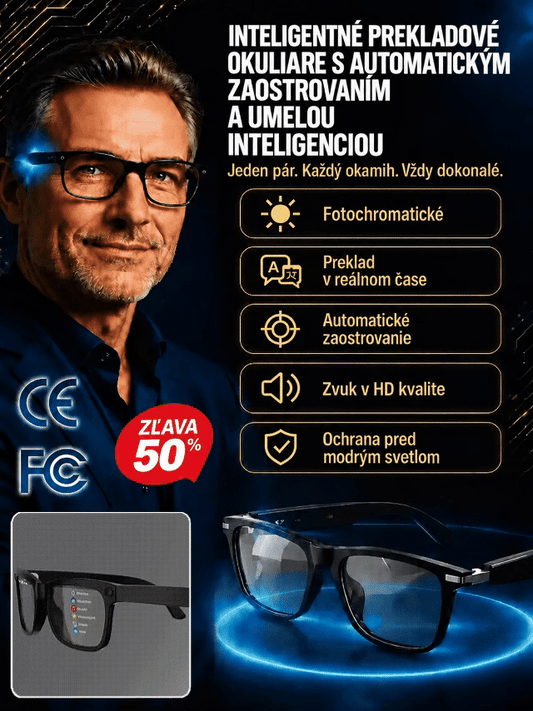 Inteligentné okuliare so zoomom, fotochromatickými šošovkami a možnosťami prekladu v reálnom čase pomocou umelej inteligencie 👓👓1