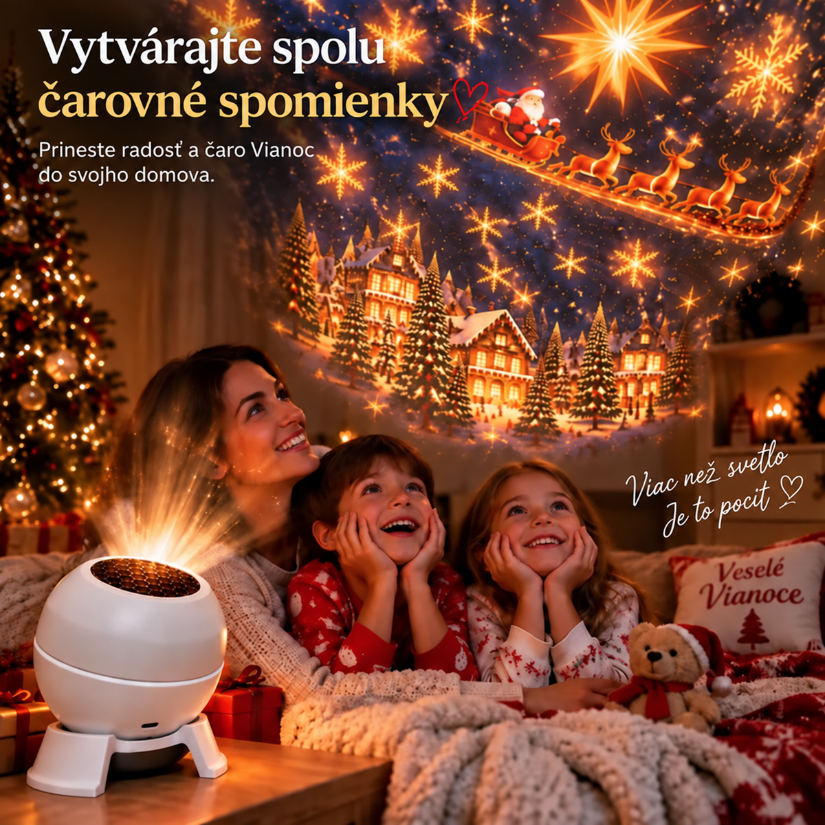 🌞2🎄 Vytvorte si vianočnú rozprávku v každej miestnosti – Slávnostné nočné svetlo s projektorom