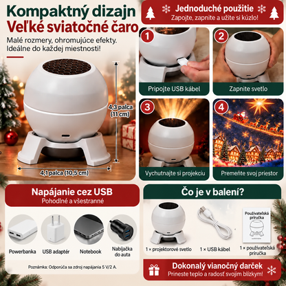 🌞2🎄 Vytvorte si vianočnú rozprávku v každej miestnosti – Slávnostné nočné svetlo s projektorom