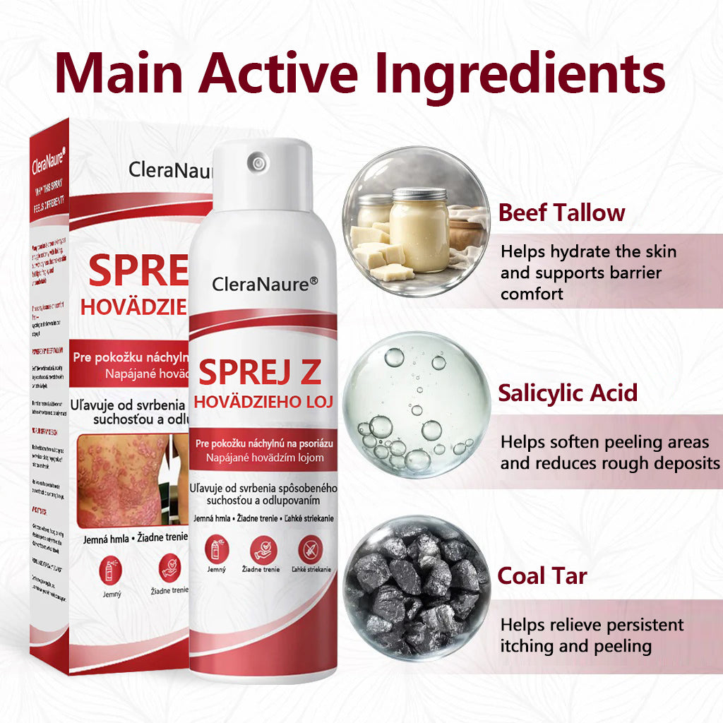 🔴Healrize® Beef Tallow Spray na svrbiacu, olupujúcu pokožku pri psoriáze