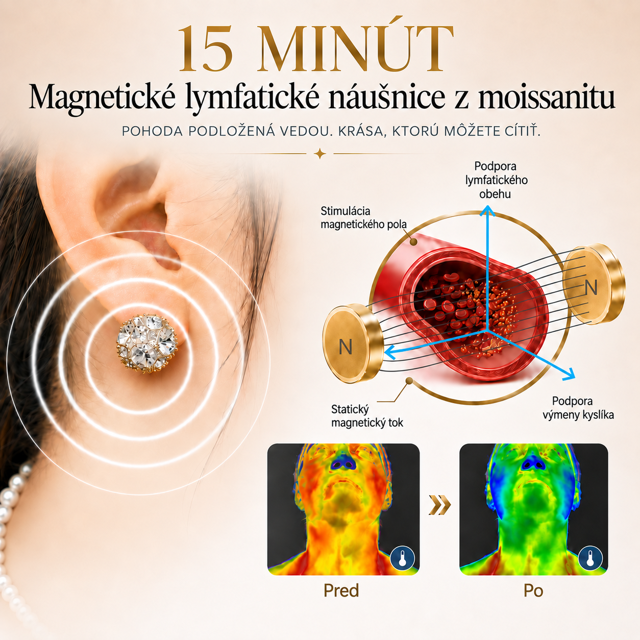 Magnetické náušnice TIMNAMY® z moissanitu na podporu lymfatickej starostlivosti: rýchle výsledky, bez potreby prepichovania uší. Špeciálna ponuka na posledný deň: 50 % zľava 💝💘1