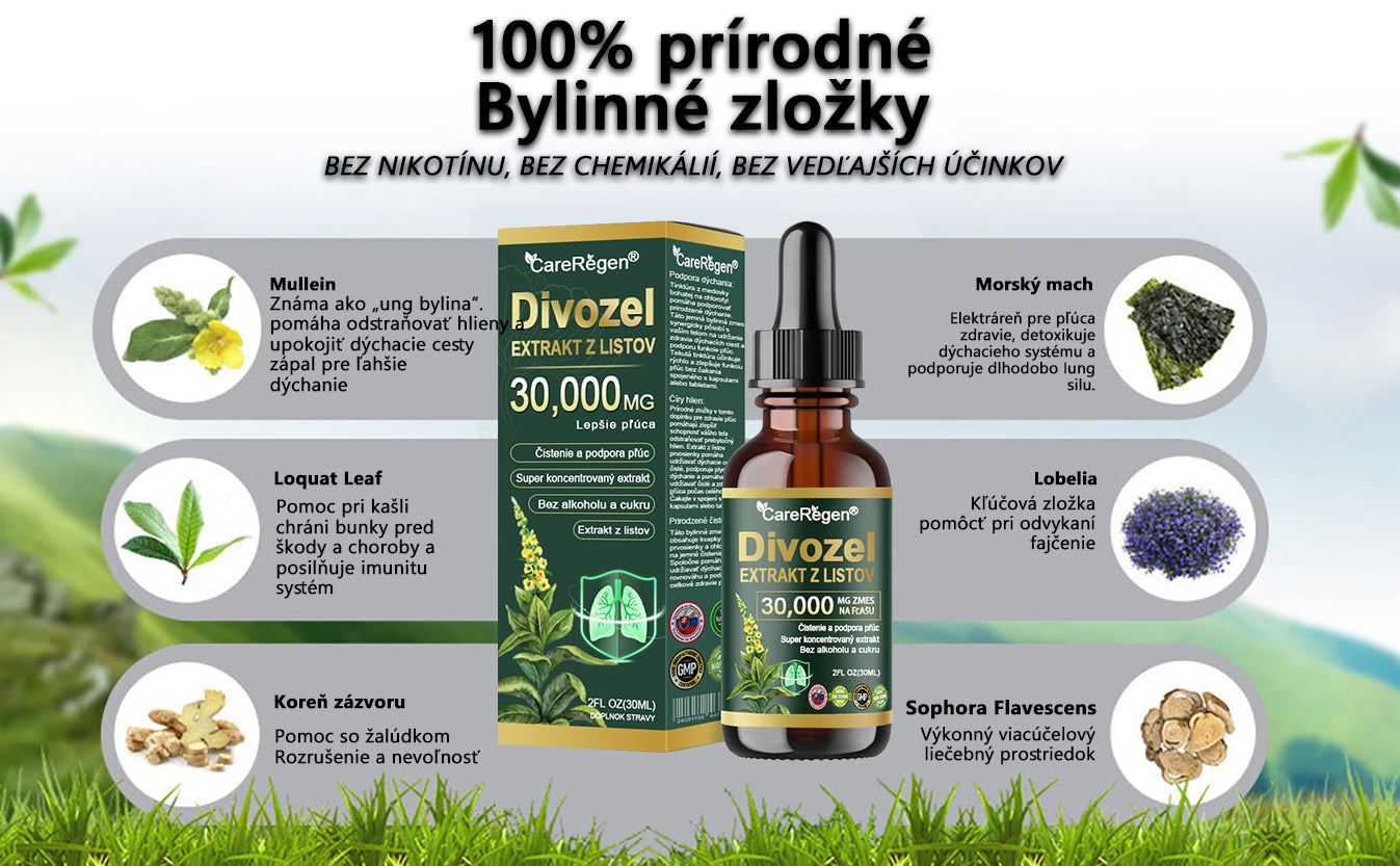 𝗢𝗳𝗶𝗰𝗶𝗮𝗹𝗻ý 𝗼𝗯𝗰𝗵𝗼𝗱: 𝗖𝗮𝗿𝗲𝗥𝗲𝗴𝗲𝗻® Organické kvapky na čistenie pľúc z listov divozelu 🎖️ Klinicky overená, vysoko koncentrovaná formula, ktorá uľavuje od kašľa, hlienu, astmy a CHOCHP — dýchajte ľahšie a rýchlejšie. 🎖️