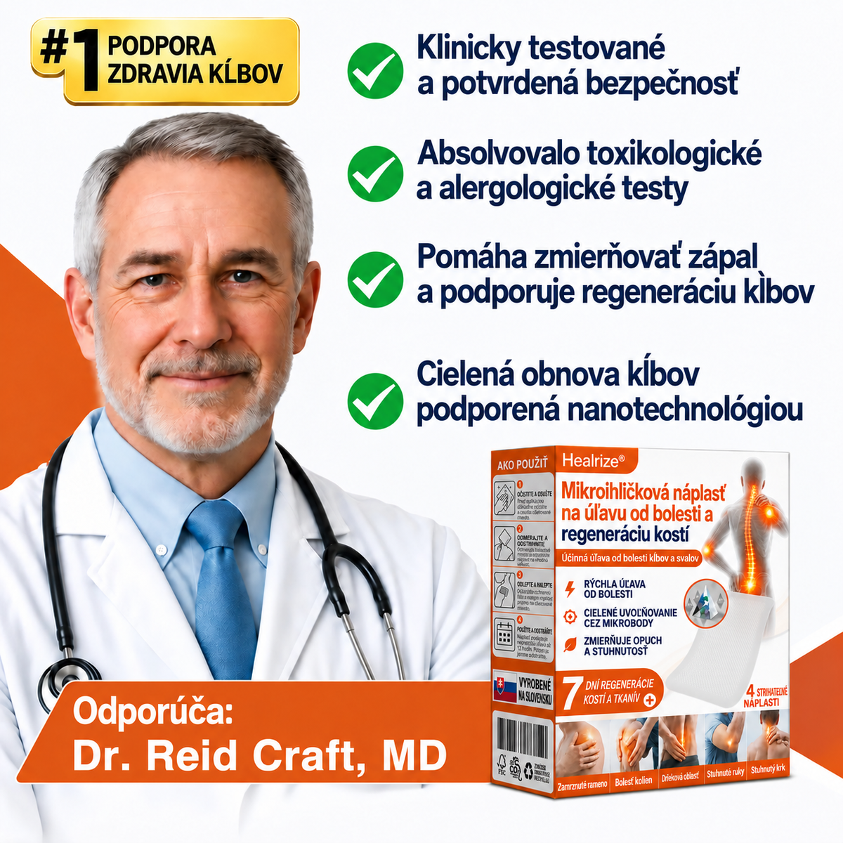 🌍✅ Oficiálny obchod SK: Healrize® Mikroihličková náplasť na úľavu od bolesti a podporu regenerácie kostí (🧑‍⚕️Pomáha zmierniť opuch, bolesť, stuhnutosť, začervenanie, pocit tepla, nepohodlie a únavu kĺbov)🧑‍⚕️🧑‍⚕️